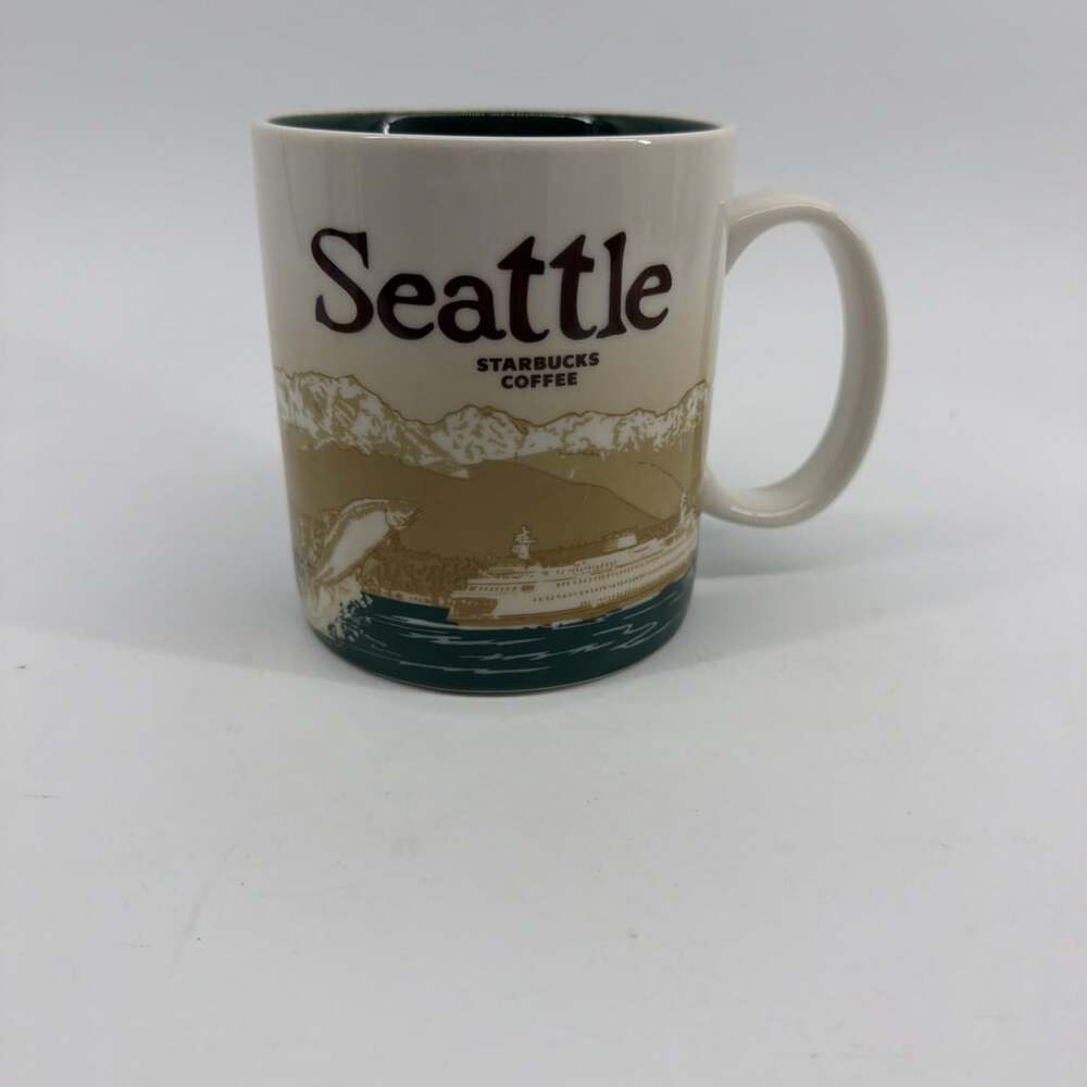 2012 Starbucks 16oz Seattle Green Global Icon Collector Series Coffee Mug